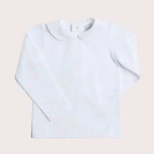 Peter Pan Collar Long Sleeve Top in White
